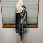 New York & Company Collection black sheer tank with chain design Size small Photo 2