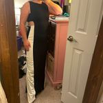 Chicwish Black & White Maxi Dress Cut Out Sides Photo 5