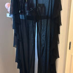 Amazon Sheer black pants with fringe Photo 0