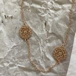 NEW Long Glitter Rose Gold Necklace with Scattered Medallion Pendants NWT Photo 2