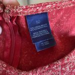 Liz Claiborne  Red Floral Paisley Maxi Dress Sleeveless Linen Blend Size 10 Photo 7