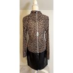 Newport News Women’s Mesh Y2K Leopard Animal Print Pearl Snaps LARGE Photo 6