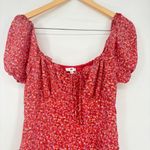 BP Tie Front Daisy Floral Mini Dress Women's Size Medium Short Sleeve Tie Front Photo 2