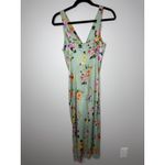 ZARA Basic Satin Mint Seafoam Green Floral Wide Leg Ankle Jumpsuit Romper S Photo 2