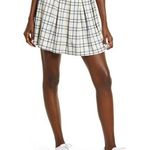 BP Amanda Tennis Mini Skirt Windowpane Print Beige Blue Size 2X NWT Photo 0
