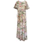 Mac Duggal Size 4 NEW 9079 Floral Print Faux Wrap Flutter Sleeve A Line Gown Photo 6