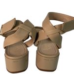 Franco Sarto  Noel Beige Leather Ankle‎ Strap Block Heel Sandals Womens Size 8M Photo 7
