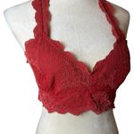 Free People Intimately  Red Lace Racerback Bralette M | Sexy Romantic Valentine Photo 1
