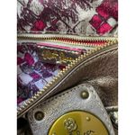 Elliott Lucca Pewter Bronze Woven Metallic Convertible Crossbody Purse Photo 9