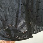 A New Day Black Eyelet Crop Top button up 100% cotton plus size XXL Photo 3