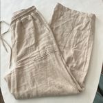 BLANK NYC  Stepping Out Pull On Baggy Linen Wide Leg Neutral Beige Pants M $98 Photo 4