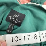 Adrianna Papell Dress Women Size 14 Blue Green Floral Flutter Sleeve V Neck Midi Photo 5