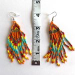 1 Pair Of Bohemian Native American‎ Style Fashion Glass Beaded Handmade Earrings Photo 4