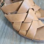 Madewell The Cindy Sandal 8.5 Stacked Heel Brown Leather Women's Chunky Boho Photo 2