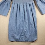 Only  Blue Denim Womens Hermione Dress Size 42 Off-Shoulder 3/4 Sleeve Smocked Photo 8