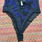 80s VTG VS PURPLE & BLACK LACE ONE PIECE BODYSUIT Photo 2