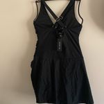Tempt Me womens Black Twist-Front Mini swim Dress tummy control Medium NWT Photo 4