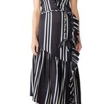 Apiece Apart  Costa Del Sol Wrap Dress Blue White Size 4 UB Photo 0