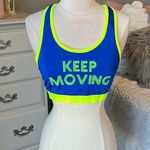 Keep Moving Bright Blue Neon Yellow Sports bra performance New Size M Photo 0