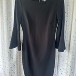 Calvin Klein Quarter Bell Sleeve Crew Neck Exposed Back Zip Sheath Dress 4 Photo 2