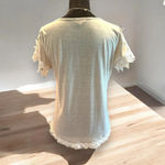 Takara  Size Medium Beige High‎ Low Top Crochet Accent Linen Blend juniors Photo 2