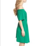 Eliza J Green Off Shoulder Belted Dress Size 12 Short Sleeve Knee Length Photo 2