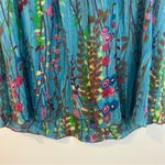Free People Vintage Teal Blue Floral Short Flutter Sleeve Boho Top Size 1 Small Photo 4