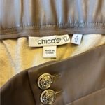Chico's  Taupe Faux Leather Wide Leg Pants Photo 4