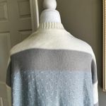 Striped Open Front Cardigan Sweater Long Sleeve Knitwear Duster Small Coastal Gray Photo 8