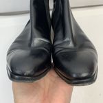 Salvatore Ferragamo  Sz 10 AA Ankle Heeled Boots Black Leather Pull On Almond Toe Photo 8