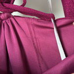 Monique Lhuillier ML by Elegant Purple Metallic Knit Long Sleeve Dress Size 10 Photo 10