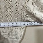 Free People NWT  Eloise Ivory Pointelle Puff Sleeve Sweater Top size small Photo 6