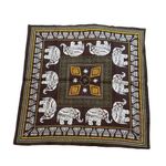New Traditional Bandana With Elephants Design Pocket Square Cover Up Brown Photo 0
