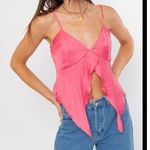 Hazel Boutique‎ Womens Pink Asymmetrical Crop Top Size Medium Photo 0