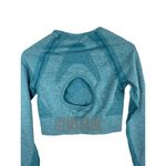 Gymshark Flex Long Sleeve Thumbhole Crop Workout Gym Top Heathered Teal M Photo 6