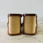 Coach Honey Brown Logo Canvas Red Leather Trim Wood Wedge Sandals - US 8 Photo 8