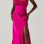 ASTR Pink Ruched Bust Slit Midi Dress Size XS Photo 0