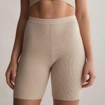 Oysho knit ribbed tan beige soft biker shorts Photo 0