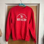 Sporty & Rich Red HEALTH Crew Neck Cotton Sweatshirt MadeinUSA size L MSRP $185! Size L Photo 1