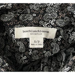 Beach Lunch Lounge Shirt Womens Small Black White Paisley Popover Boho Casual Photo 6