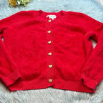 Bailey44 Bailey/44 Red Fuzzy Heart Button Cardigan Sweater sz S Photo 0
