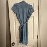 J. McLaughlin  Preppy Coastal Wrap Cap Sleeves Catalina Cloth Printed Dress, Large Photo 2