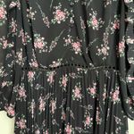 Monique Lhuillier ML Black Floral Ruffle Pleated Dress (Size 10) Photo 5