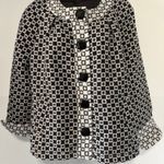 Live a Little Vtg Black White Quilted Button Cuff Jacket Women XL Bold Career Photo 0