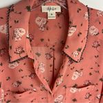 Style & Co Women's M Pink Floral Long Sleeve Blouse Beaded Accents Photo 1