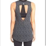 Zella Lean Routine Cut Out Back Workout Scoop Neck Burnout Tank Black Sz Medium Photo 3