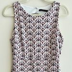 ZARA  Geometric Patterned Sleeveless Romper, White and Pink, Size Medium Photo 6
