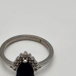 Fragrant Jewels Silver Tone Black Teardrop Ring (7) Photo 6