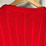 Cabin creek Vintage Red Knit Cardigan Sweater Womens Large Longline Ramie Cotton Photo 9