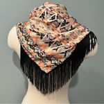 D&Y NEW  Coral Aztec Print Fringe Scarf Shawl Photo 1